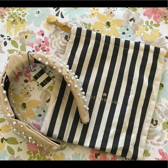 Lele Sadoughi Woven Knotted Pearl Headband - Picture 4 of 10